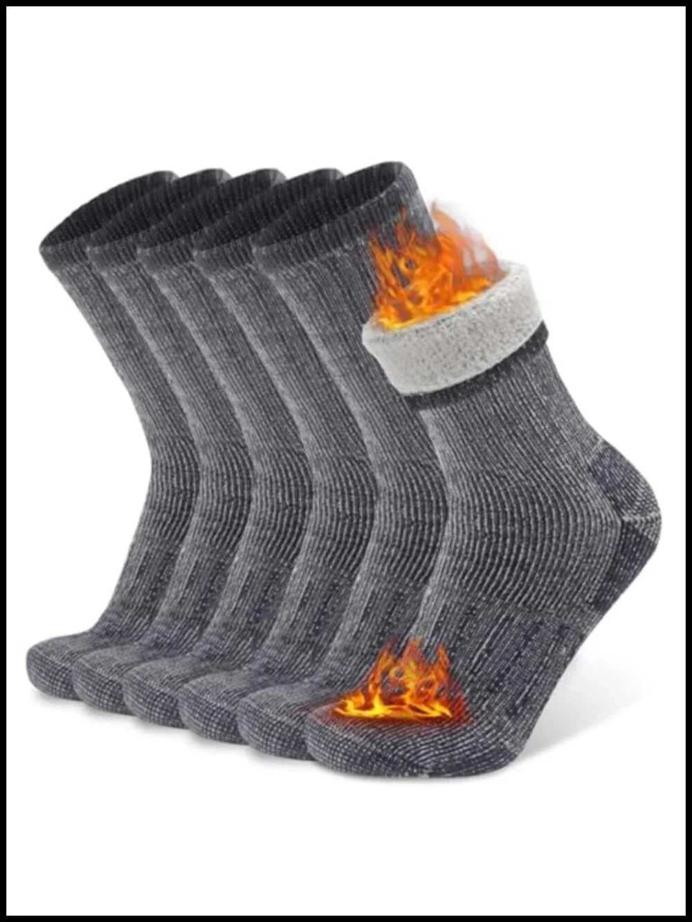 Merino Wool Blend Hiking Socks 3 Pack, Thick Cushioned Crew Thermal Winter Boot
